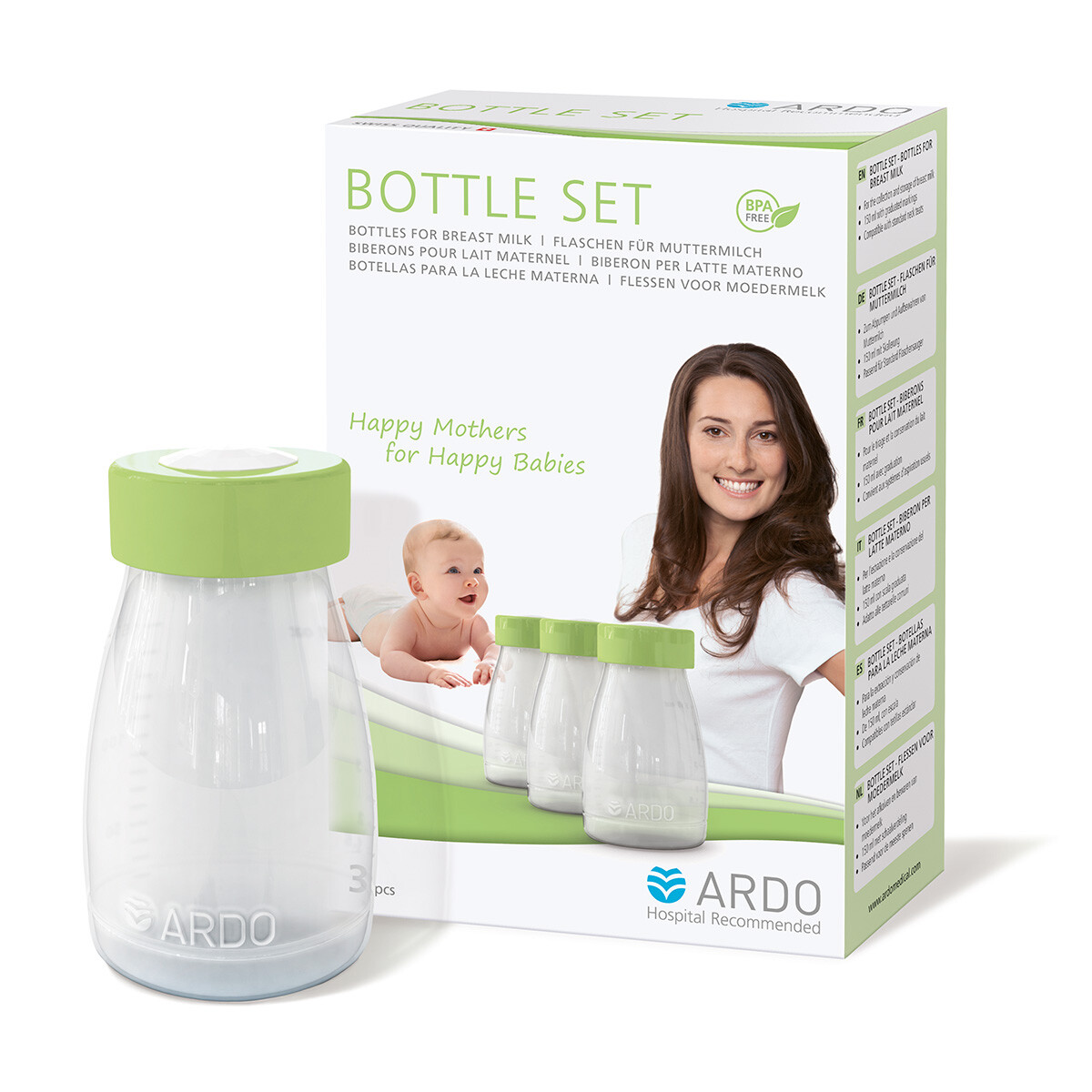 Ardo Medical Bottle Set Bewaarflessen (3 stuks)