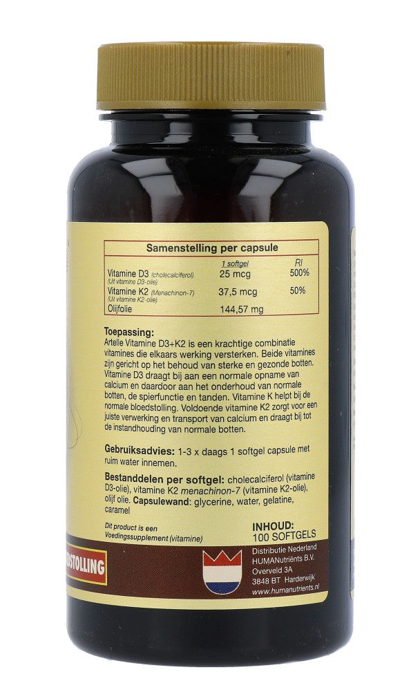 Artelle Vitamine D3 & K2 Softgels (100 stuks)