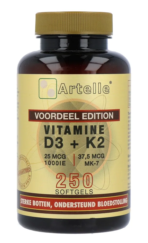 Artelle Vitamine D3 & K2 Softgels (250 stuks)