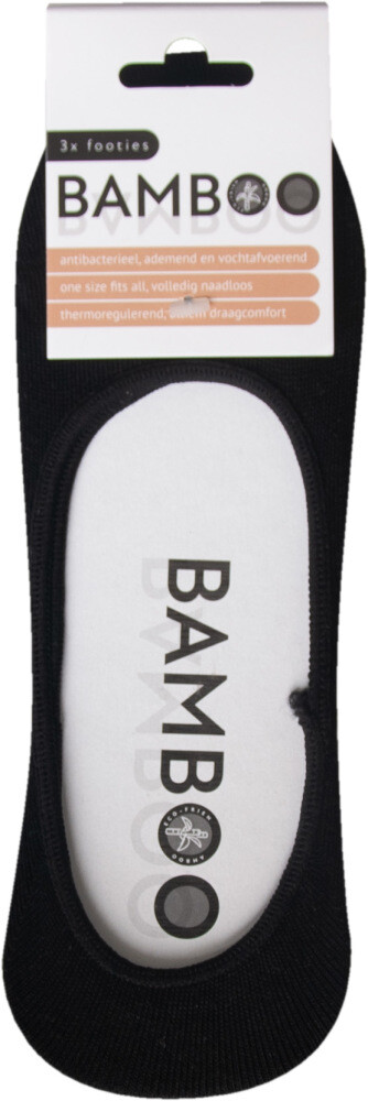 Naproz Bamboo Airco Footies Zwart 3-pack One Size (3 paar)