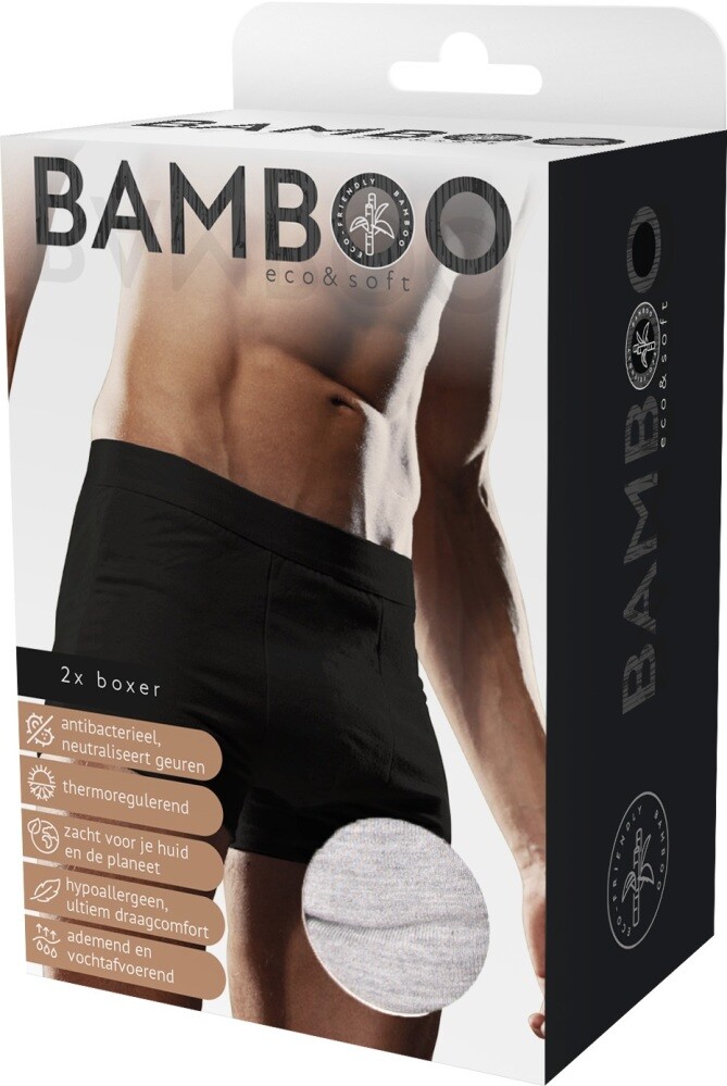 Naproz Bamboo Men's Original Boxer Grijs 2-pack M (2 paar)