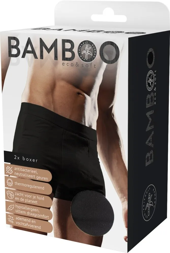 Naproz Bamboo Men's Original Boxer Zwart 2-pack XL (2 paar)