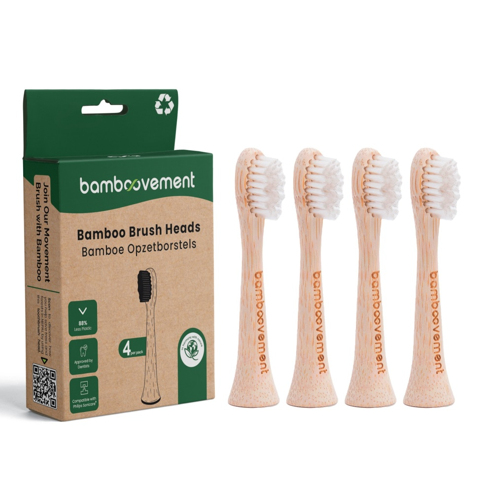 Bamboovement Bamboe Opzetborstel - voor Philips Sonicare Tandenborstels (4 stuks)
