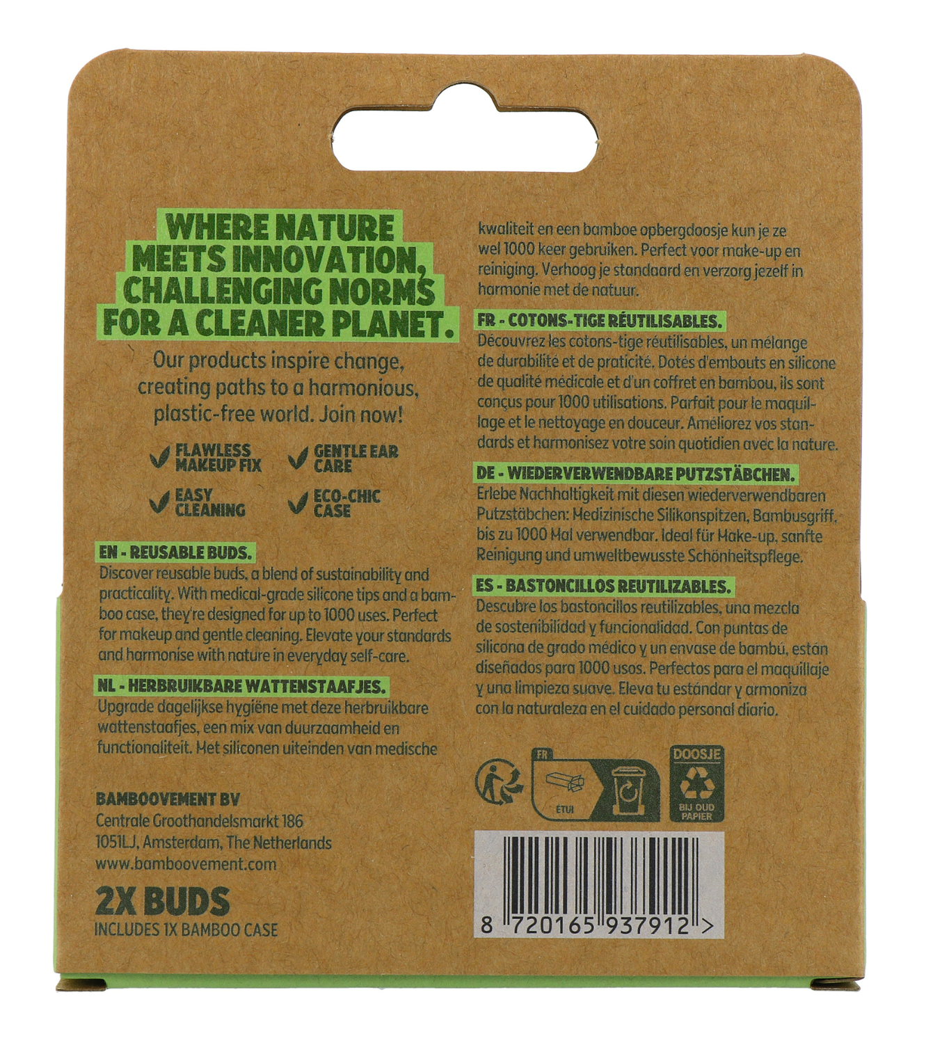 Bamboovement Herbruikbare Wattenstaafjes (2 stuks)