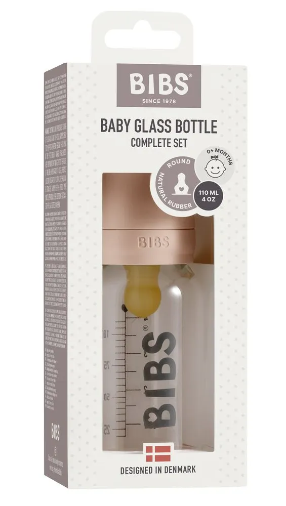 Bibs Glazen Babyfles Complete Set Blush 110 Ml (1 stuk)