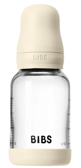 Bibs Glas Latex Slow Flow Babyfles 0+ Maanden Ivory (1 stuk) - image 2