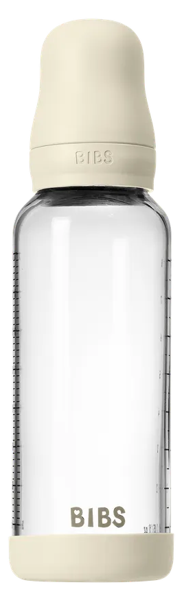 Bibs Glas Latex Medium Flow Babyfles 2+ Maanden Ivory (1 stuk) - image 2