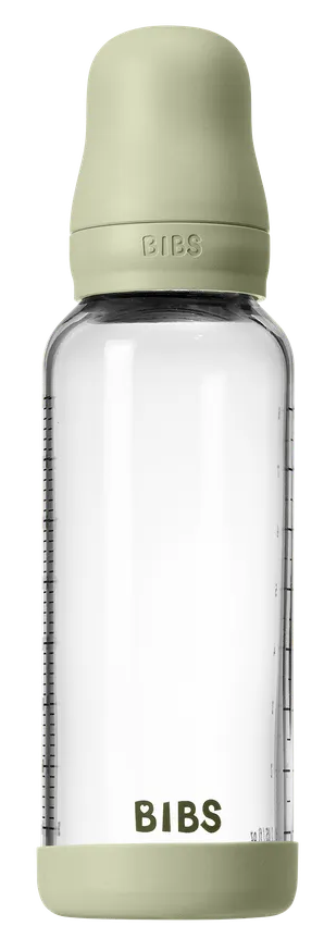 Bibs Glas Latex Medium Flow Babyfles 2+ Maanden Sage (1 stuk) - image 2