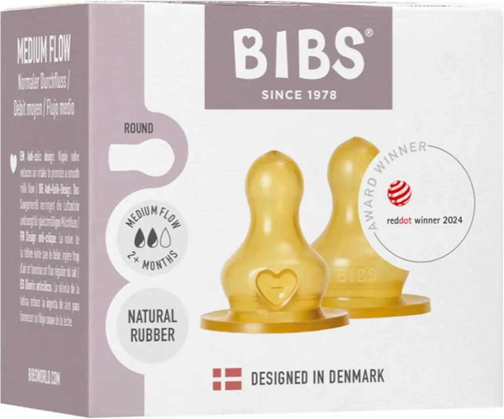 Bibs Medium Flow 2+ Maanden Flessenspenen (2 stuks)