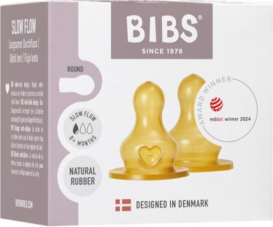 Bibs Slow Flow 0+ Maanden Flessenspenen (2 stuks)