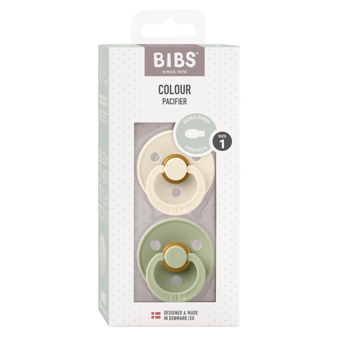 Bibs Fopspeen 0-6 Maanden Symmetrical Ivory/sage (2 stuks)