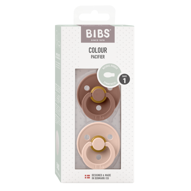 Bibs Fopspeen 0-6 Maanden Symmetrical Woodchuck/blush (2 stuks)