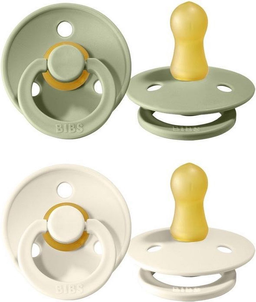 Bibs Fopspeen 6-18 Maanden Ivory/sage (2 stuks)