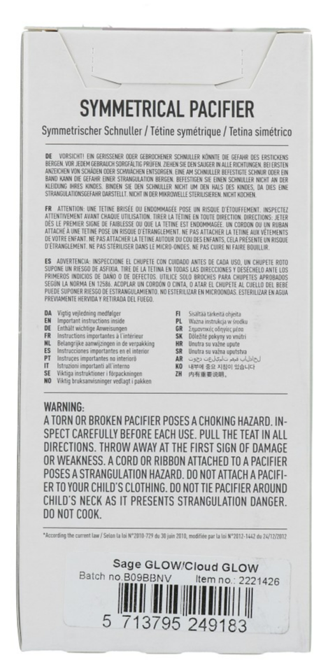 Bibs Glow Fopspeen 6-18 Maanden Symmetrical Sage/cloud (2 stuks) - image 3