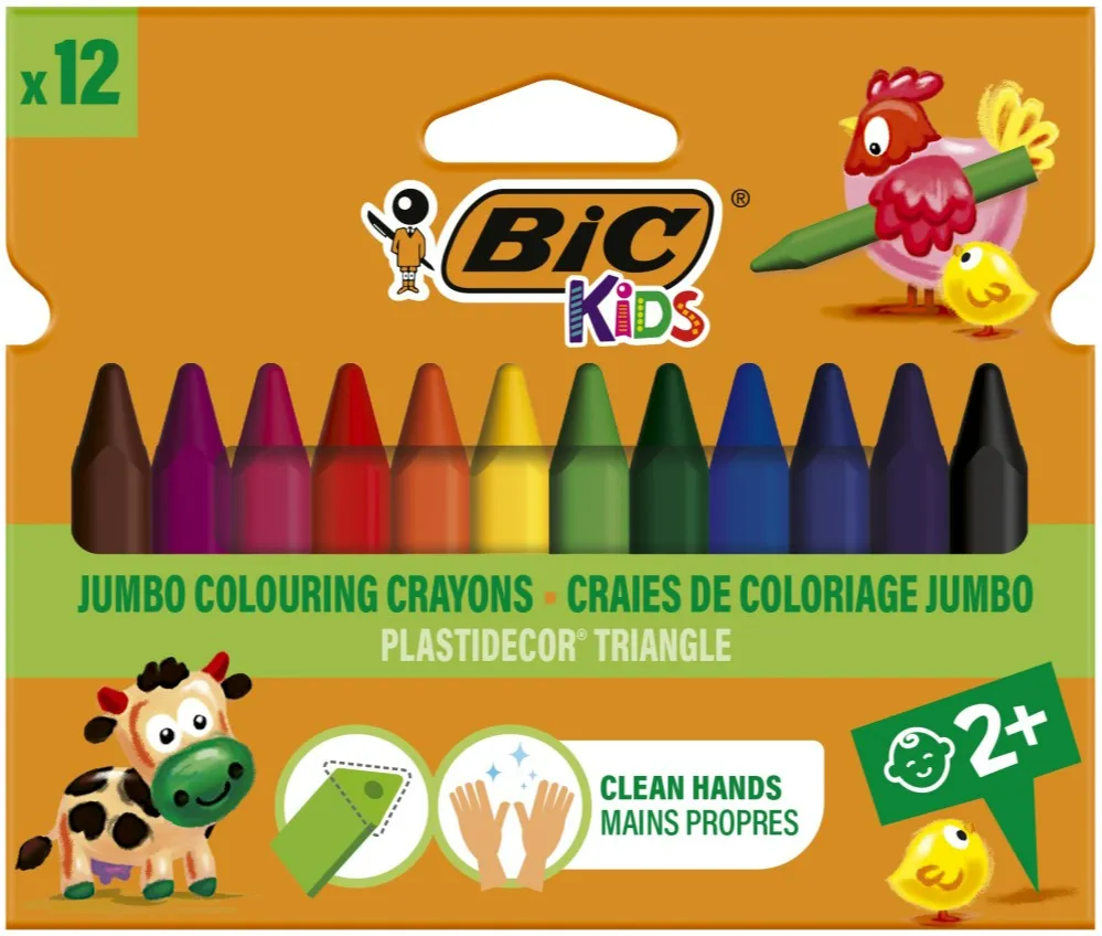 Bic Kids Kleurwaskrijtjes Jumbo (12 stuks)