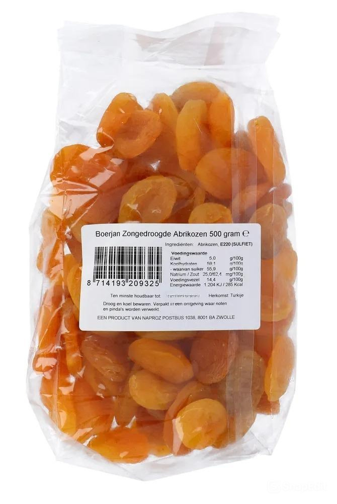 Boerjan Zongedroogde Abrikozen (500 gr)