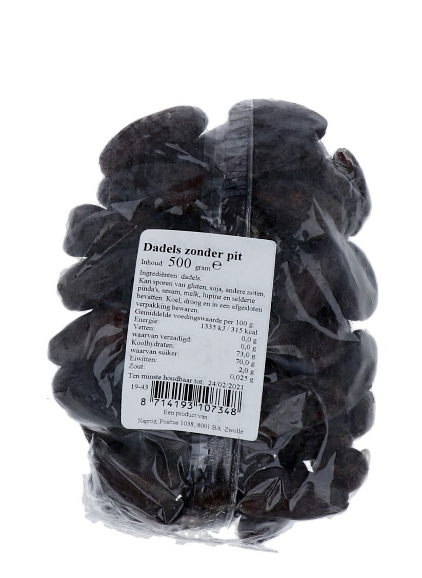 Boerjan Dadels zonder Pit (500 gr)