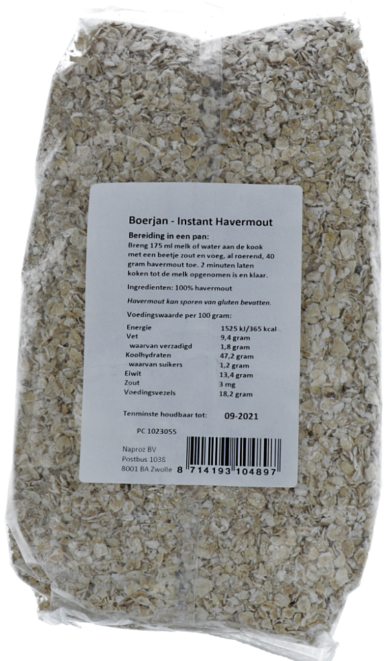 Boerjan Instant Havermout (500 gr)