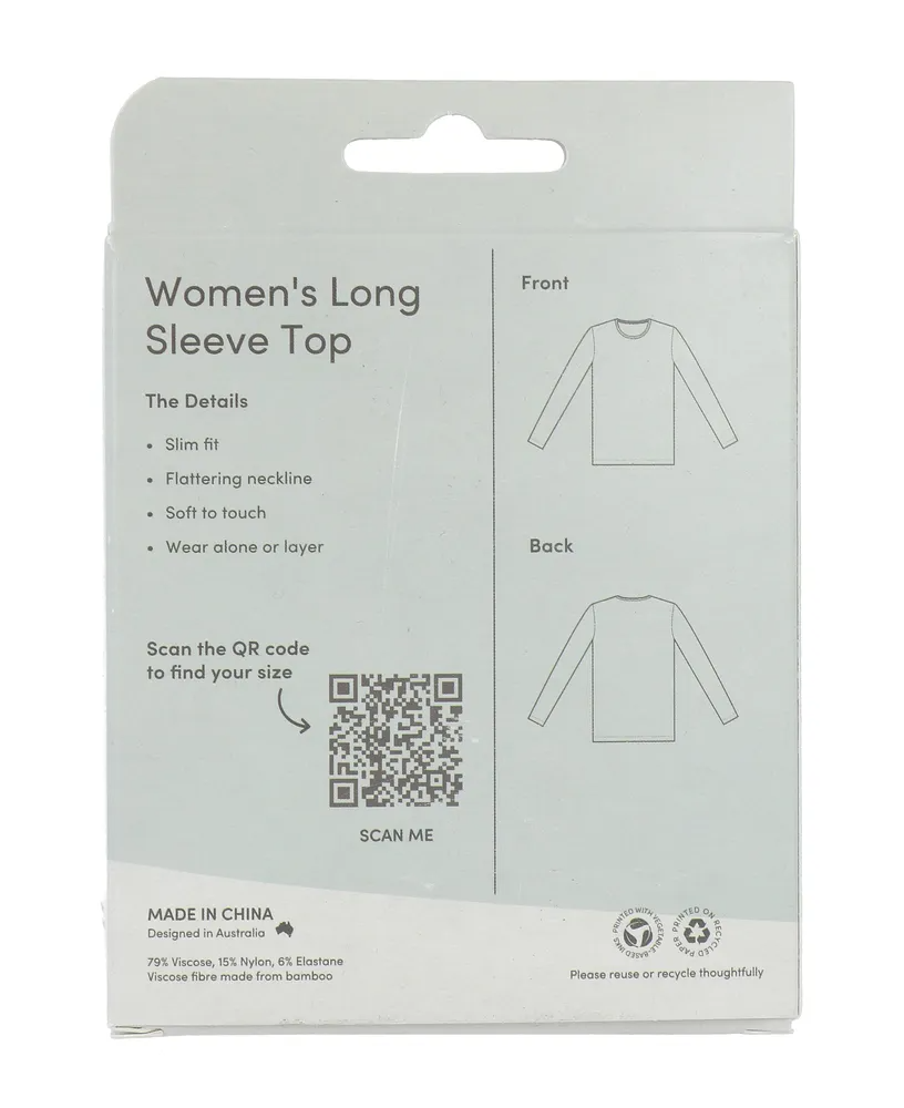 Boody Damestop Lange Mouw Wit L (1 stuk)