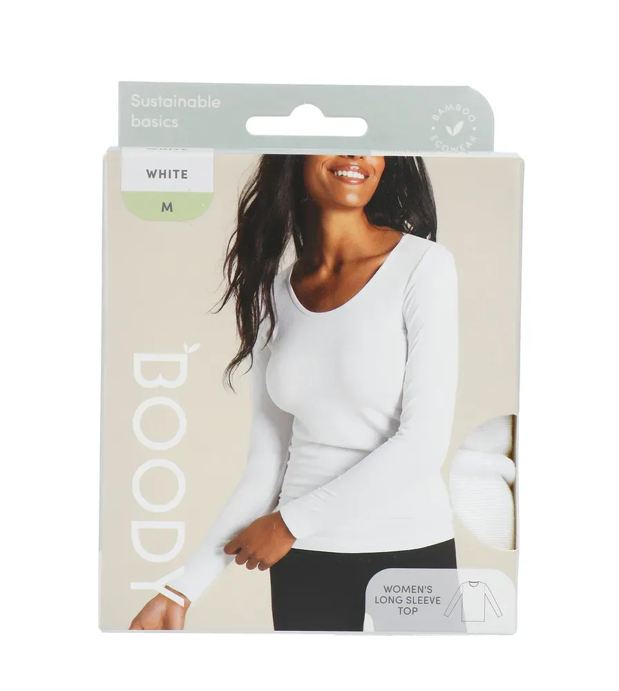 Boody Damestop Lange Mouw Wit M (1 stuk)