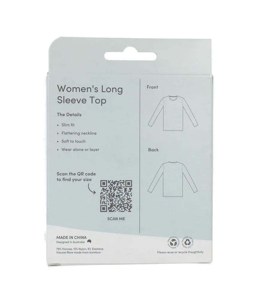 Boody Damestop Lange Mouw Wit M (1 stuk)