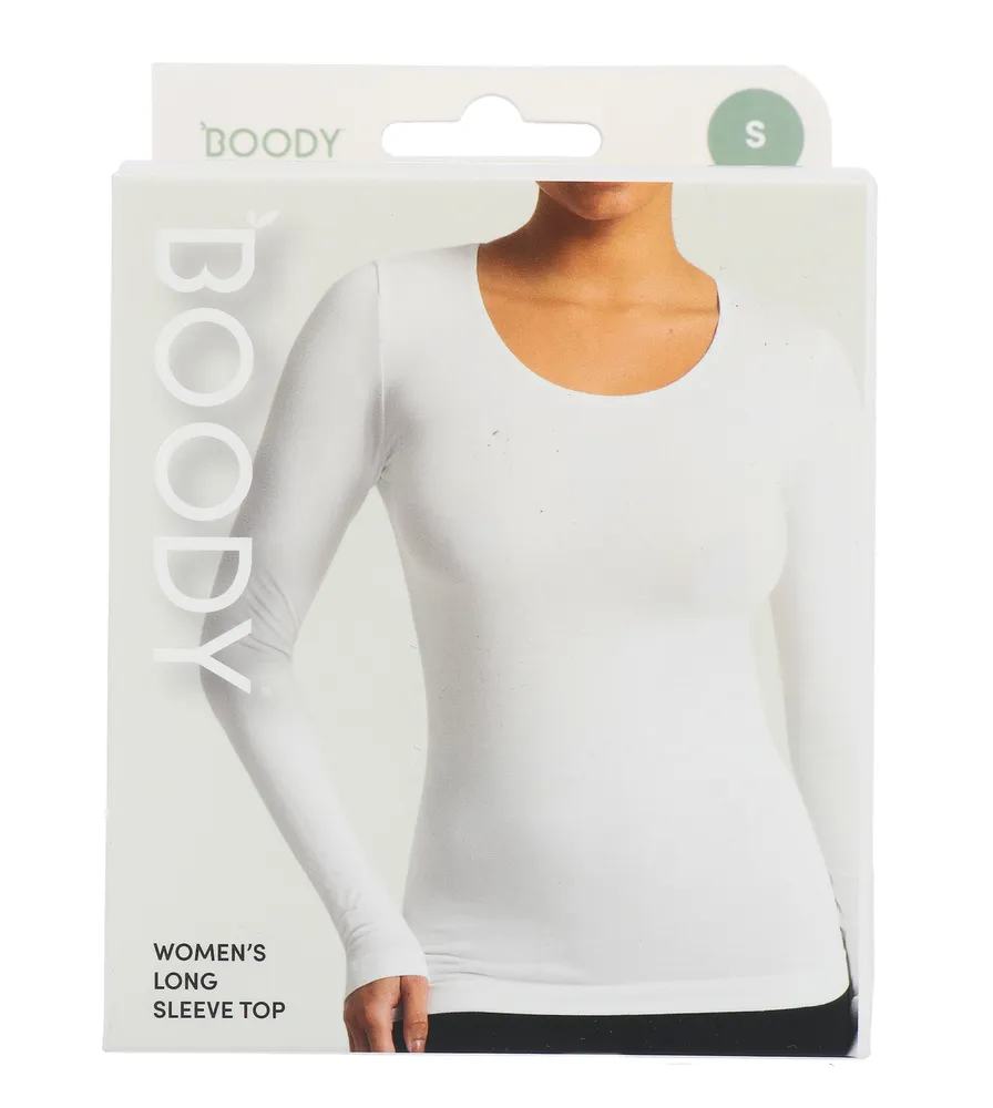 Boody Damestop Lange Mouw Wit S (1 stuk)