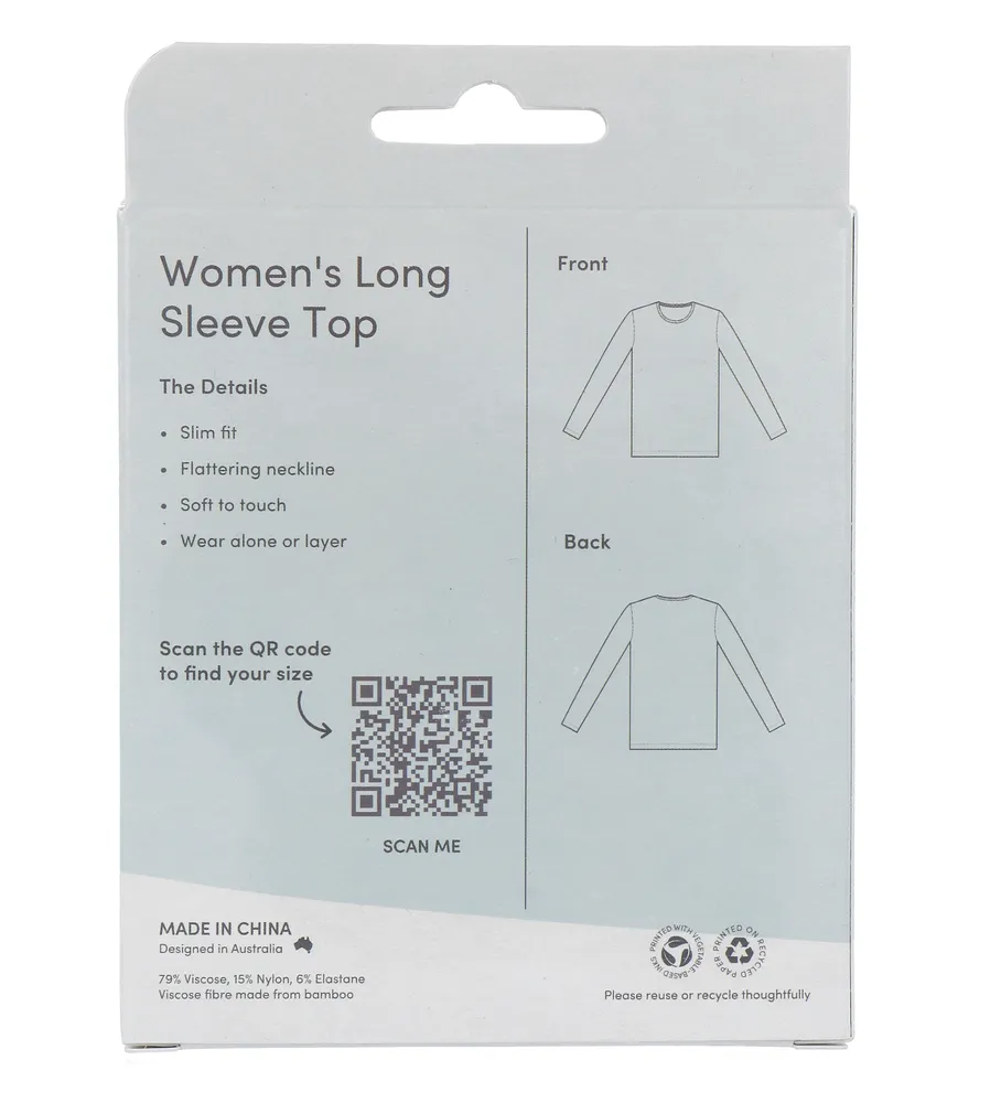 Boody Damestop Lange Mouw Zwart M (1 stuk)