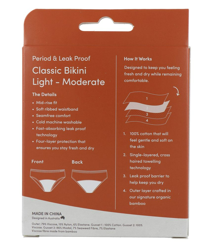 Boody Menstruatieondergoed Bikinislip Zwart Licht / Normaal Maat M (1 stuk) - image 6