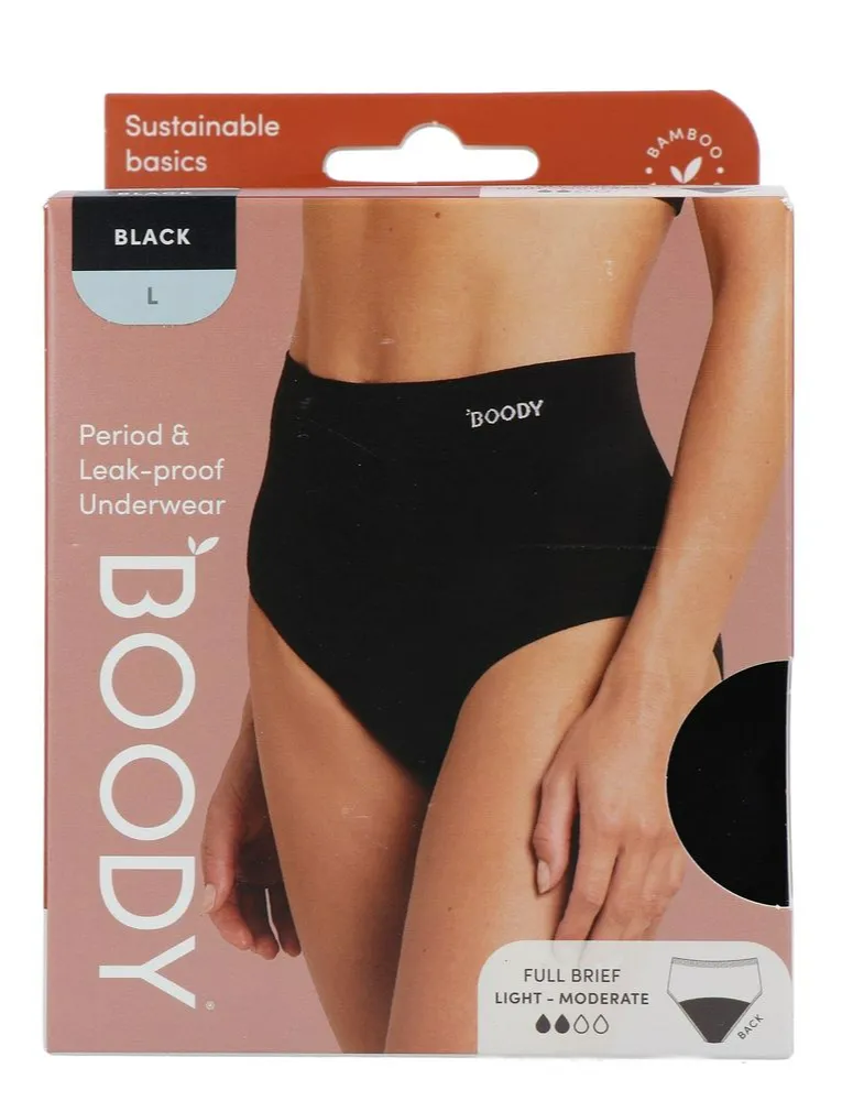 Boody Menstruatieondergoed Tailleslip Zwart Licht/normaal Maat L (1 stuk)