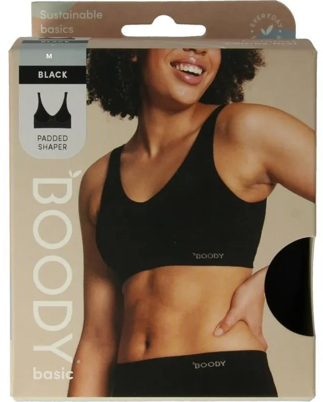 Boody Padded Shaper Crop Bra Zwart M (1 stuk)