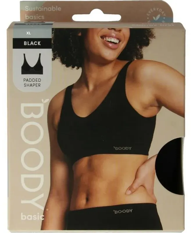 Boody Padded Shaper Crop Bra Zwart XL (1 stuk)