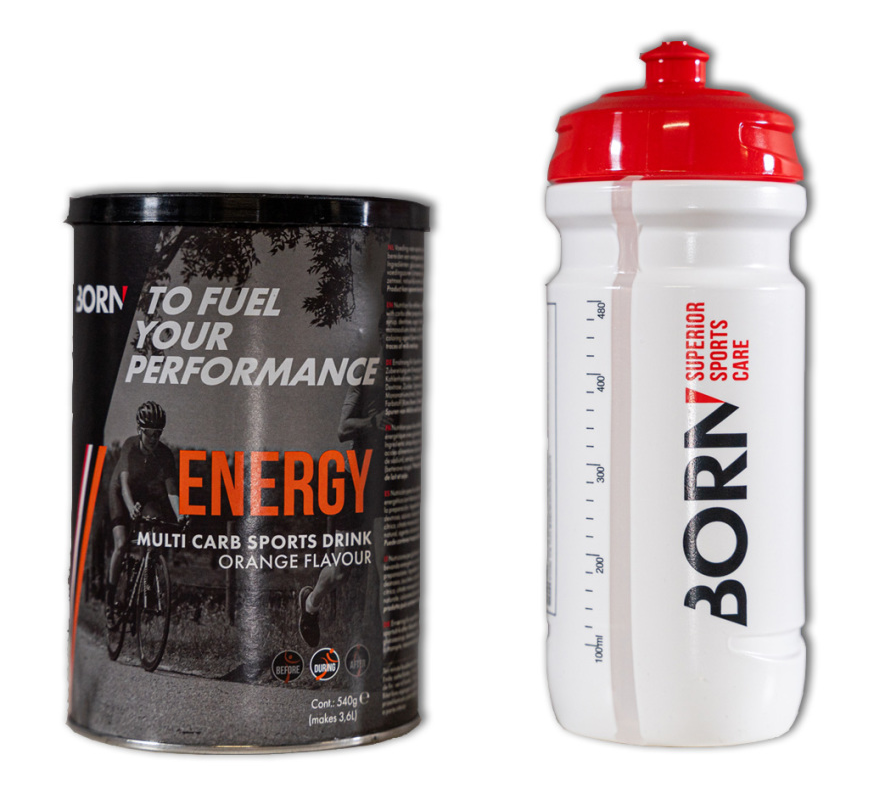 Born Energy Multi Carb Sports Drink Orange - Gratis Bidon (540 gr)