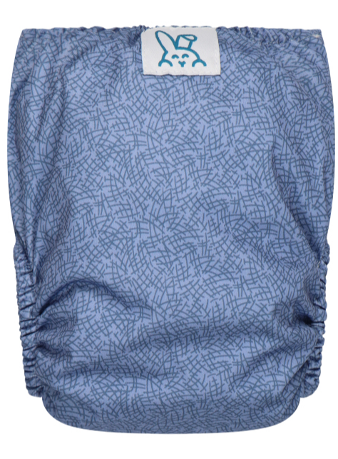 Bumbuns Easy Herbruikbare Luier Criss Cross Blue Drukknopen (1 stuk)