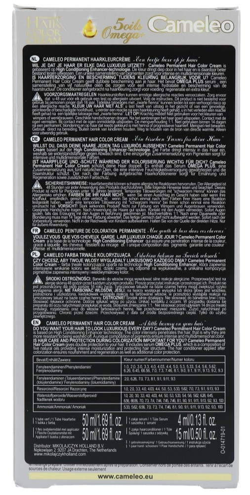 Cameleo Hair Color Cream 2.0 Blue Black (1 stuk)