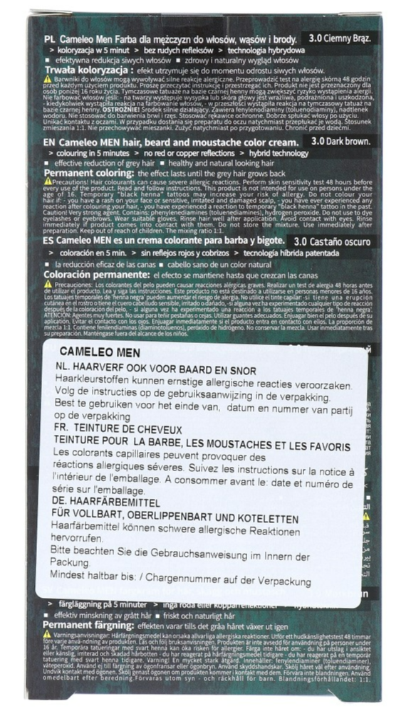 Cameleo Men Hair Color Cream 3.0 Dark Brown (1 stuk)