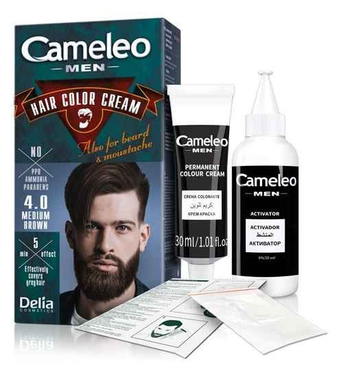 Cameleo Men Hair Color Cream 4.0 Medium Brown (1 stuk)