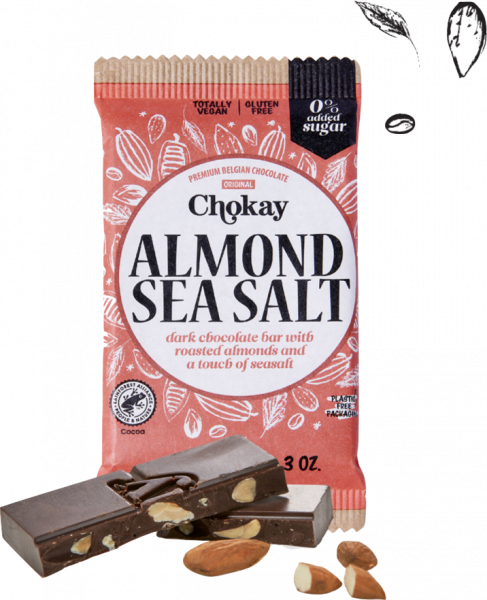 Chokay Pure Chocolade Amandel Zeezout (85 gr)