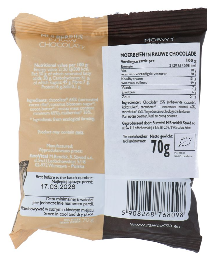 Cocoa Chocolade Moerbeien (70 gr) - image 2