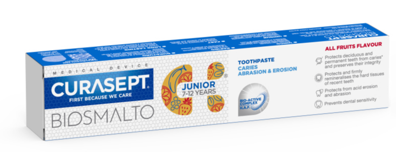 Curasept Biosmalto Junior Toothpaste Caries, Abrasion & Erosion (75 ml)