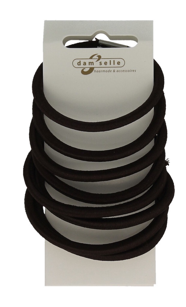 Damselle Haarelastiek Bruin (8 stuks)