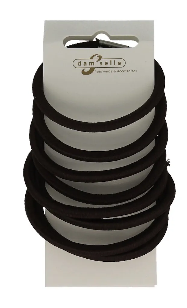 Damselle Haarelastiek Bruin (8 stuks)
