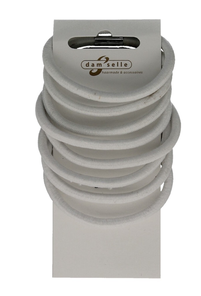 Damselle Haarelastiek Wit (8 stuks)