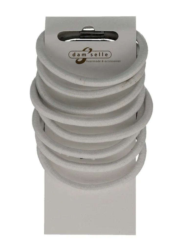 Damselle Haarelastiek Wit (8 stuks)