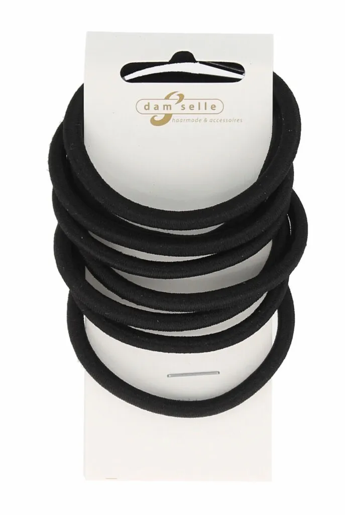 Damselle Haarelastiek Zwart (8 stuks)