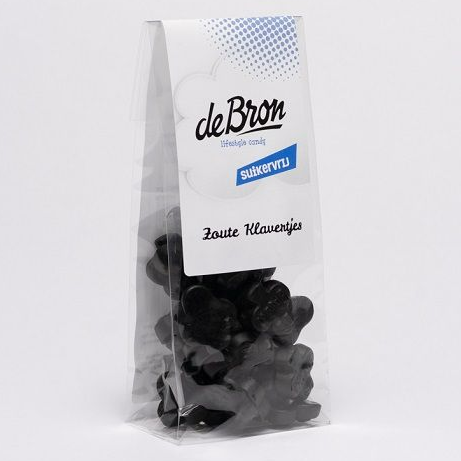 De Bron Zoute Klavertjes Suikervrij (90 gr)