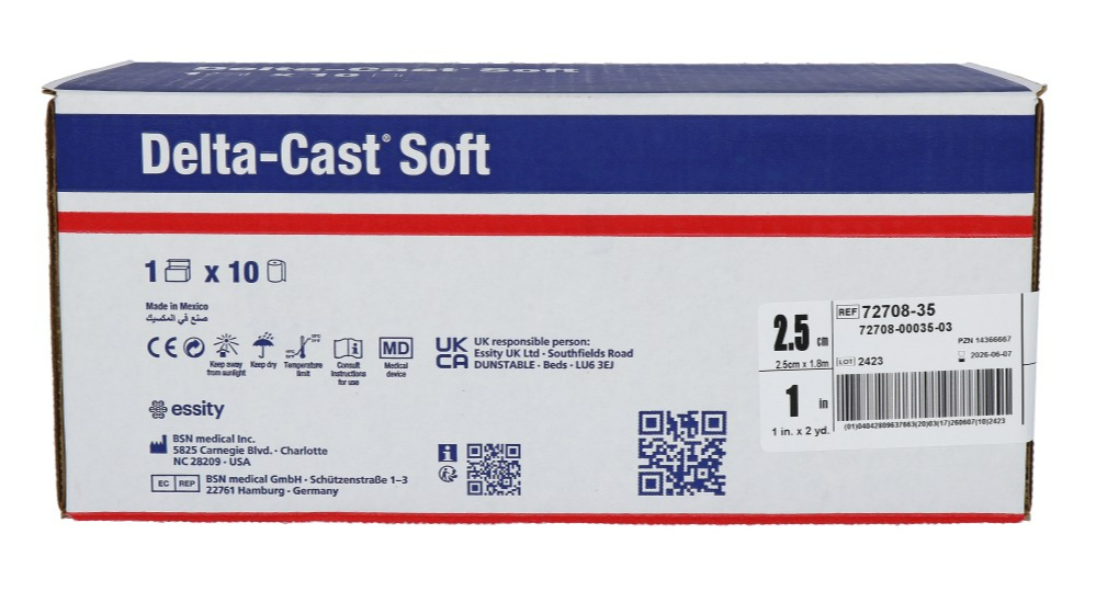 Delta-cast Delta Cast Soft Blauw Stabilisatie Verband 1.8x2,5 Cm (10 stuks)