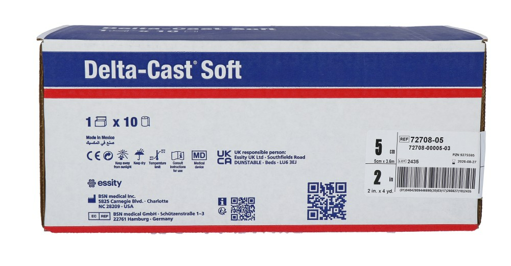 Delta-cast Delta Cast Soft Blauw Stabilisatie Verband 3,6x5 Cm (10 stuks)