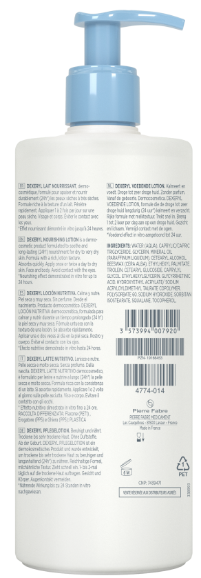 Dexeryl Nourishing Lotion Fragrance Free (500 ml)