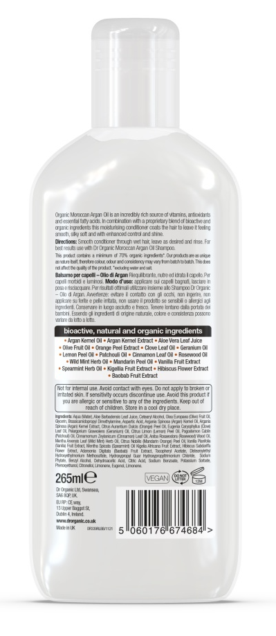 Dr Organic Moroccan Argan Oil Conditioner (265 ml)