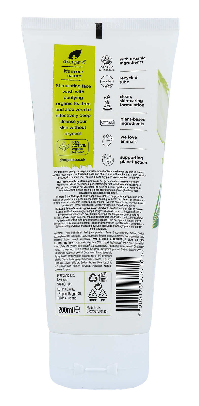 Dr Organic Tea Tree Face Wash (200 ml)